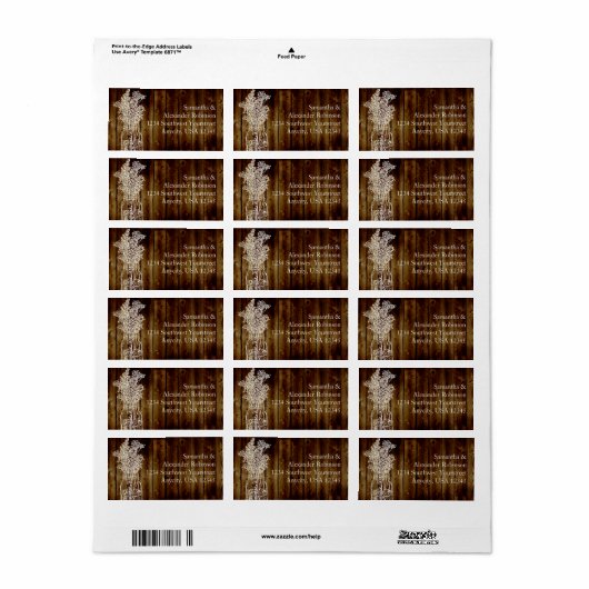 Étiquette Timbre Mason Jar sur une planche en bois foncé (Feuille entière)