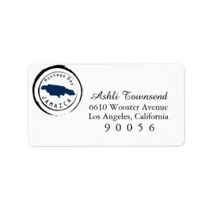 Étiquette Timbre pour mariage de la Destionation Carte bleue