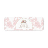 Étiquette Time for Tea Pink Toile Return Address (Devant)