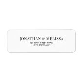 Étiquette Timeless Classic Black Typography Wedding Address (Devant)
