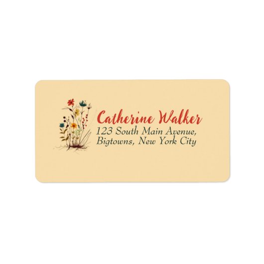 ÉTIQUETTE TINYFLOWERS ET MOULES MOYENNES COLORÉS (Devant)