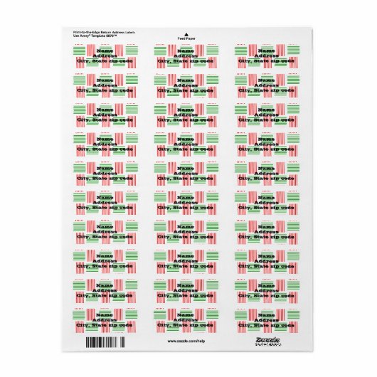 Étiquette tissage de Noël (Feuille entière)