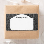 Étiquette Tissu noir gris rayé gris gris rayé (En situation)