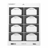 Étiquette Tissu noir gris rayé gris gris rayé (Feuille entière)