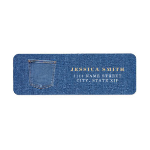 Étiquette Tissu textile original bleu jean denim mode