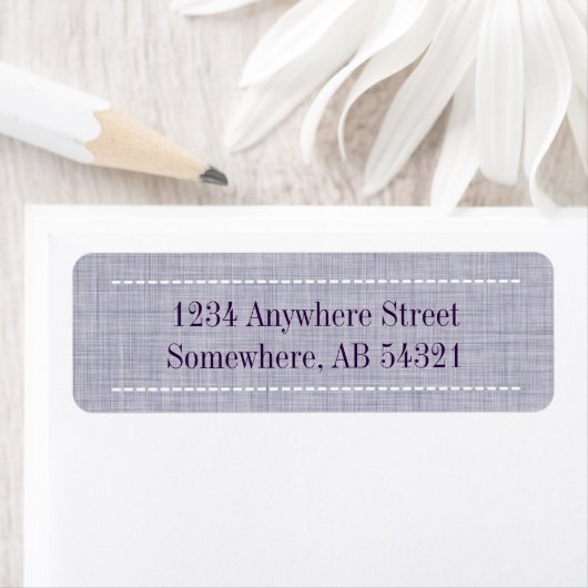 Étiquette Tissu tissé en tissu en Indigo violet (En situation)