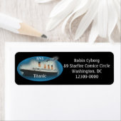 Étiquette Titanic Black Maritime White Star Adresse de retou (En situation)