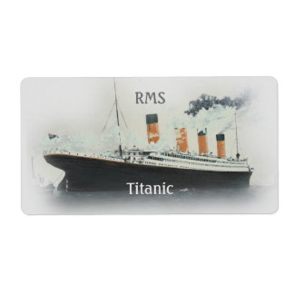 Étiquette Titanic Vintage Iceberg Grey White Star Line Ship