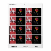 Étiquette TITULAIRE DE LETTRE EN MONOGRAMME DE BOIS, rouge r (Feuille entière)