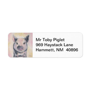 Étiquette Toby l'étiquette de adresse de retour de porcelet