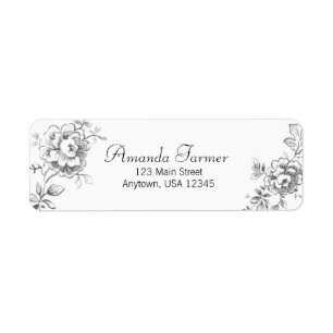 Étiquette Toile florale gravée avec moulin à vent et bateaux