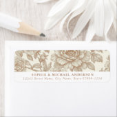 Étiquette Toile rose Français Floral Retourner Adresse Étiqu (En situation)