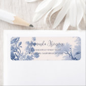 Étiquette Toile vintage Florale Bleu (En situation)