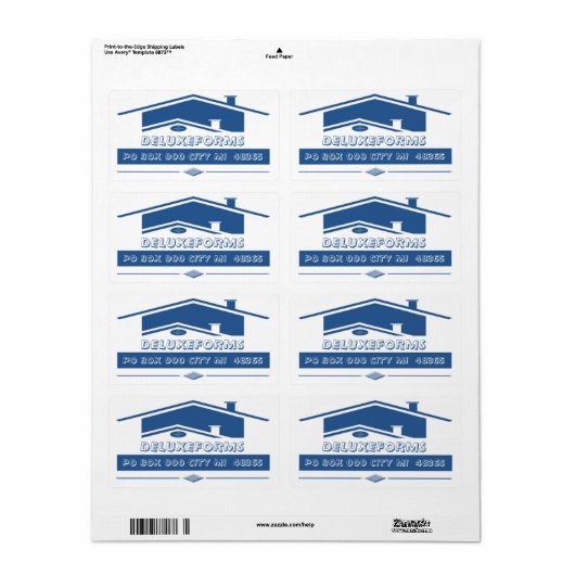 Étiquette Toit bleu (Feuille entière)
