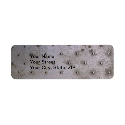 Étiquette Tôle en acier avec rivets qui est sale (Devant)