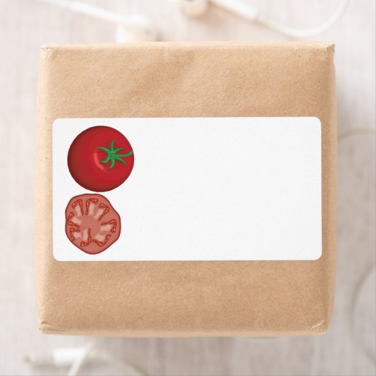 Étiquette tomate rouge réaliste (En situation)