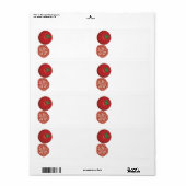 Étiquette tomate rouge réaliste (Feuille entière)