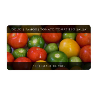 Étiquette Tomates jaunes rouges et tomatillos verts