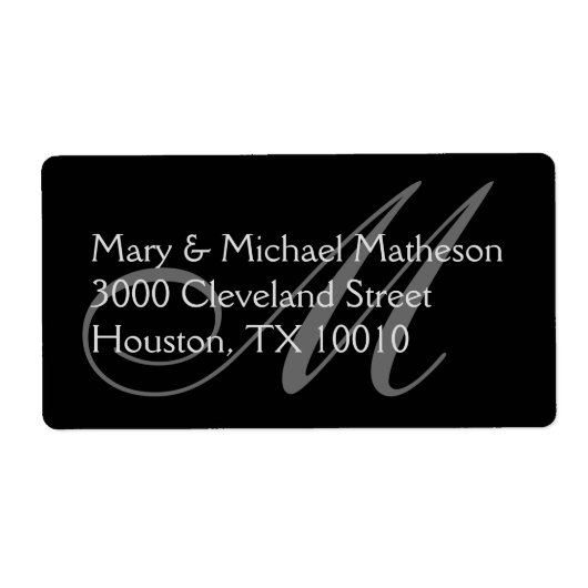 Étiquette Ton sur ton Monogramme (Devant)