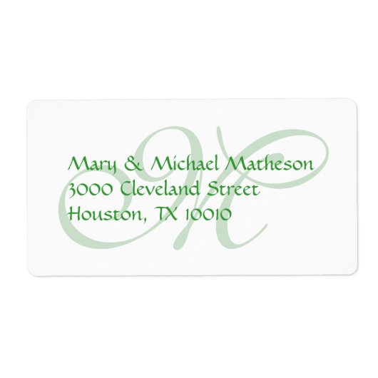 Étiquette Ton sur ton Monogramme (Devant)