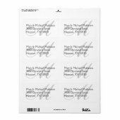 Étiquette Ton sur ton Monogramme (Feuille entière)