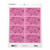 Étiquette Tonnerre d'animal de porc (Feuille entière)