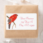 Étiquette Tonnerre de perroquet rouge tropical (En situation)