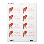 Étiquette Tonnerre de perroquet rouge tropical (Feuille entière)