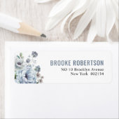 Étiquette Tons de gris Dusty Bleu hiver Rustique Mariage La (En situation)