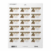 Étiquette Tons terreux or vert arbre de Noël Nutcracker (Feuille entière)