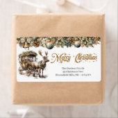 Étiquette Tons terreux or vert Rinder et chariot (En situation)