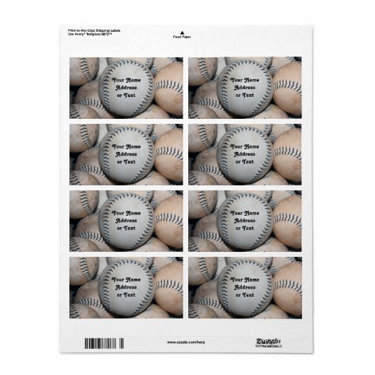 Étiquette Top Baseball (Feuille entière)