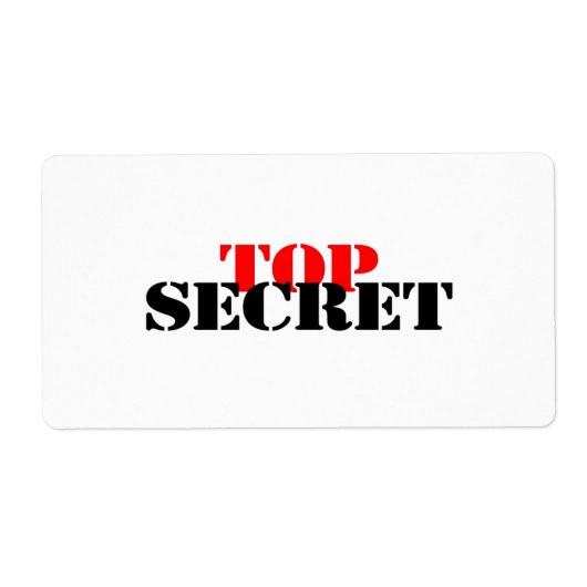 Étiquette Top Secret (Devant)
