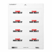 Étiquette Top Secret (Feuille entière)