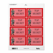 Étiquette Top Secret Avec Spy (Feuille entière)