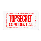 Étiquette Top Secret confidentiel expédition des timbres en (Devant)