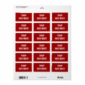 Étiquette Top Secret du crayon rouge (Feuille entière)