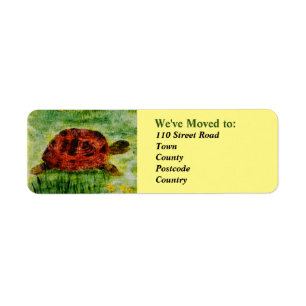 Étiquette Tortoise Moving Home Nouvelle adresse