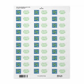 Étiquette Tortue à peindre des points autochtones (Feuille entière)