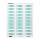 Étiquette Tortue Côtière Turquoise Blanc (Feuille entière)