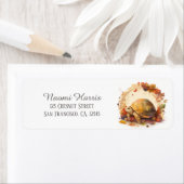 Étiquette Tortue d'aquarelle d'automne pour enfants Adresse (En situation)