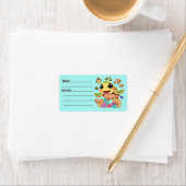 Étiquette Tortue de mer Bébé heureux et mignonne personnage (En situation)