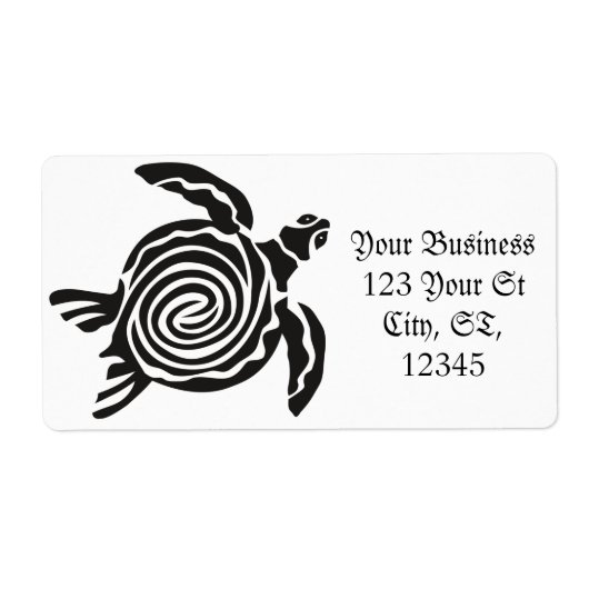 Étiquette Tortue de style tribal Thunder_Cove (Devant)