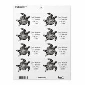 Étiquette Tortue de style tribal Thunder_Cove (Feuille entière)