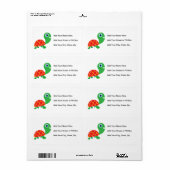 Étiquette Tortue impressionnante (Feuille entière)