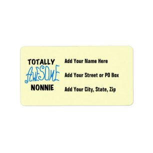 Étiquette Totalement génial Nonnie Blue Text Tshirts et cade