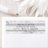 Étiquette Touche de Rose blanc & gris marbre Swirl Chic Part (En situation)