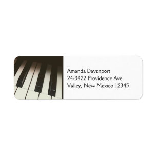 Étiquette Touches de piano - Photographie noir et blanc élég