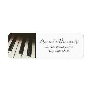 Étiquette Touches de piano - Photographie noir et blanc élég
