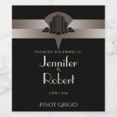 Étiquette tour Art déco noir et bronze (Étiquettes simples)